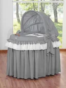 Łóżeczka i kojce - Kosz Mojżesza wiklinowy ze składaną budką- Little Prince antracyt - miniaturka - grafika 1