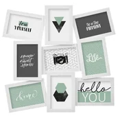 Ramki na zdjęcia - Atmosphera Ramki zdjęcia kolaż 9 elementów kolor czarny Atmosphera 137332biały - miniaturka - grafika 1