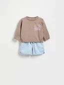 Komplety dla niemowląt - Reserved - Bawełniany komplet - brązowy - miniaturka - grafika 1