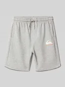 Spodnie i spodenki dla chłopców - Szorty z dzianiny dresowej o kroju regular fit z nadrukiem z logo model ‘EASY DAY’ - miniaturka - grafika 1