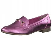 Mokasyny damskie - Marco Tozzi Mokasyny Różowe Wsuwane Damskie 39 Żłd - miniaturka - grafika 1