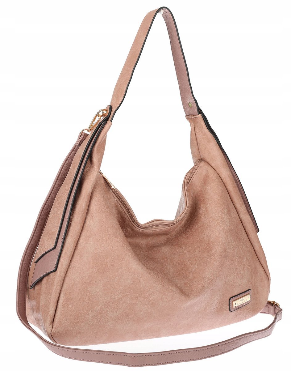 Torebka Damska listonoszka worek na ramię duża pojemna torba CH7718 Różowa