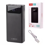 Powerbanki - L-BRNO Powerbank Power Bank USB 30000mAh z ekranem LED czarny - miniaturka - grafika 1