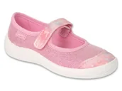Buty dla dziewczynek - Baleriny kapcie dziecięce dziewczęce na rzepy różowe Befado 208X050 -29 - miniaturka - grafika 1