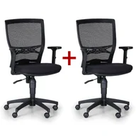 Fotele i krzesła biurowe - B2B Partner Krzesło biurowe Venlo 1+1 gratis, czarne 415040 - miniaturka - grafika 1
