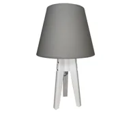 Lampy stojące - Lampa stołowa CONE 1xE27/60W/230V biały/szary - miniaturka - grafika 1