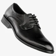 Półbuty męskie - Półbuty Wizytowe Męskie Ekoskóra Buty Eleganckie Unisoft Czarne 23MN26-4100 Czarny 42 - miniaturka - grafika 1