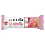 Batoniki - Purella Superfoods Protein Crunchy, baton proteinowy, beza truskawkowa, 45 g - miniaturka - grafika 1