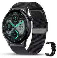 Smartwatch - Bestphone BF10 Czarny z opaską silikonową i milanese ZAP czarna - miniaturka - grafika 1