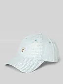 Czapki damskie - Czapka z daszkiem z czystego lnu z aplikacją z logo - miniaturka - grafika 1