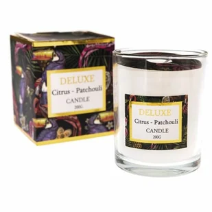 Świeca zapachowa w szkle DELUXE, paczula i cytrusy, 200 g - Świece - miniaturka - grafika 1