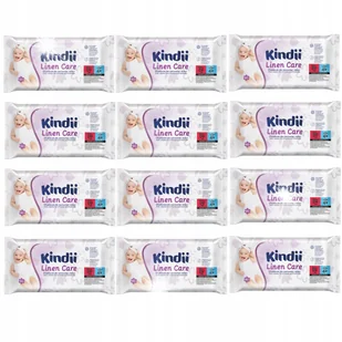 Kindii Linen Care Chusteczki nawilżane dla niemowląt i dzieci 60 sztuk x 12 - Chusteczki nawilżane - miniaturka - grafika 1