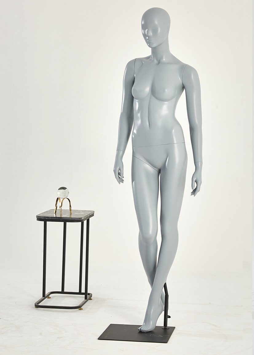 F25-7 Szara kobieta Eurotondisplay stojący manekin szary matowy lakierowany nos w kształcie ust szyk i elegancja wysoka jakość