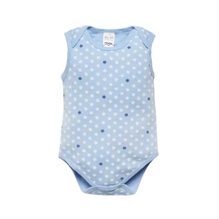 Body dla niemowląt - Body chłopięce bez rękawów, niebieskie, gwiazdki/Olimpias - grafika 1