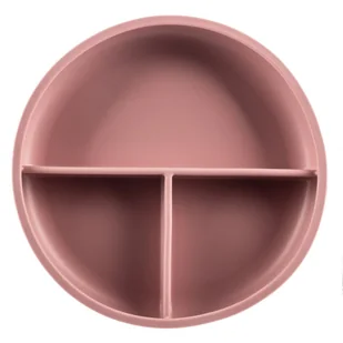 Zopa Silicone Divided Plate talerz dzielony z przyssawką Old Pink 1 szt. - Miseczki i talerzyki dla dzieci - miniaturka - grafika 1