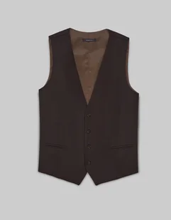 Kamizelka gualdo 01 brąz slim fit - Kamizelki męskie - miniaturka - grafika 1