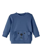 Bluzy dla dziewczynek - NAME IT Nbmbast LS Sweat UNB Bluza Dzieci Niemowlęta, Bijou Blue, 62 - miniaturka - grafika 1