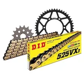 Części motocyklowe - Zestaw łańcuchów DID stal 525VX3 / 116 nit zapięcie do Triumph Daytona R Street Triple 675 ccm rok prod. 2006-2017 - miniaturka - grafika 1