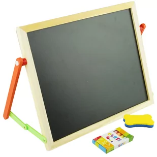 Dwustronna tablica magnetyczna kredowa drewniana - Zabawki interaktywne dla dzieci - miniaturka - grafika 1