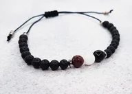 Bransolety męskie - Męska bransoletka ZNAK ZODIAKU KOZIOROŻEC. Granat, kamień księżycowy, onyks - miniaturka - grafika 1