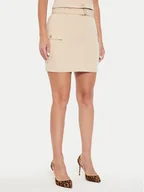 Spódnice - Guess Spódnica mini Fiona W4YD72 WFWX2 Beżowy Regular Fit - miniaturka - grafika 1