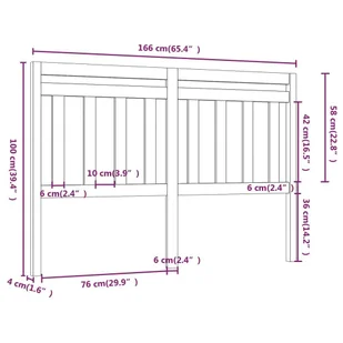 Lumarko Wezgłowie łóżka, 166x4x100 cm, lite drewno sosnowe - Inne meble do sypialni - miniaturka - grafika 6