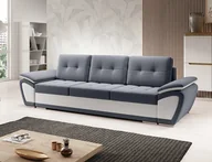 Narożniki - 3-osobowa sofa kanapa Enzo z funkcją spania grafitowa z białą ekoskórą. - miniaturka - grafika 1