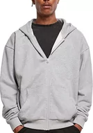Bluzy męskie - Build Your Brand Męska bluza z kapturem Ultra Heavy Zip Hoody, szara, L - miniaturka - grafika 1