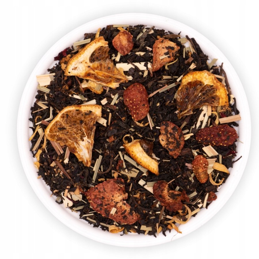 Herbata Czarna Liściasta Truskawki Jabłko Pomarańcza Siena Teaverso 1000G