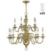 Lampy sufitowe - Żyrandol ze szklanymi kloszami Cambridge HK-CAMBRIDGE15+15xGS641 Hinkley mosiądz - miniaturka - grafika 1