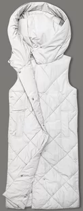 DŁUGA KAMIZELKA DAMSKA OVERSIZE BIAŁA (5M3165-281) - J STYLE - Kamizelki damskie - miniaturka - grafika 1