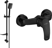 Zestawy baterii łazienkowych - Mexen Fabia DF62 bateria prysznicowa z zestawem prysznicowym, czarna- 74654DF62-70 - miniaturka - grafika 1