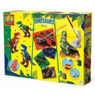 Zabawki kreatywne - Odlew gipsowy 3w1 Dinozaur, koraliki, zdrapywanka - SES NL - miniaturka - grafika 1