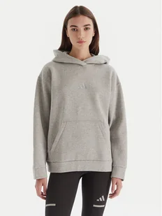 adidas Bluza ALL SZN Holiday Glitter Fleece JV5757 Szary Loose Fit - Bluzy damskie - miniaturka - grafika 1