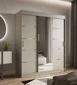 Szafy - Szafa Kaszmir 1 Przesuwna Złote Listwy 180Cm - miniaturka - grafika 1