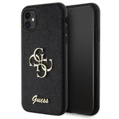 Etui i futerały do telefonów - Guess GUHCN61HG4SGK iPhone 11 / Xr 6.1" czarny/black hardcase Glitter Script Big 4G - miniaturka - grafika 1