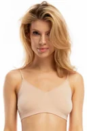 Biustonosze - Julimex Bamboo Bralette beżowy biustonosz sportowy - miniaturka - grafika 1