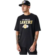 Koszulki męskie - Koszulka męska New Era Team Script OS Tee Los Angeles Lakers - miniaturka - grafika 1