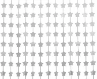 Sylwester - Kurtyna Gwiazdki metaliczna srebrna - 100 x 200 cm - miniaturka - grafika 1