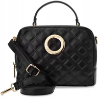 Torebki damskie - Torebka Listonoszka Monnari Pikowana Klasyczna Pojemna 2 Komorowa Czarny - miniaturka - grafika 1