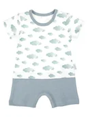 Kombinezony dla dzieci - Chłopięcy Rampers Chmurka biało-błękitny, Nicol,r.56 - miniaturka - grafika 1