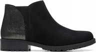 Botki damskie - CLARKS BOTKI DAMSKIE CZARNE WSUWANE SKÓRZANE 39 Ż5A - miniaturka - grafika 1