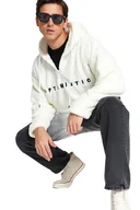 Bluzy męskie - TRENDYOL MAN BLUZA MĘSKA Z KAPTUREM PLUSZOWA Z NADRUKIEM OPTIMISTIC M 5DA - miniaturka - grafika 1