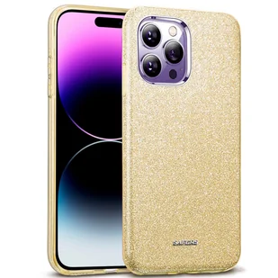 Etui na telefon komórkowy Apple iPhone 14 Pro Max Etui z brokatem Pokrowiec ochronny TPU, złoty - Etui i futerały do telefonów - miniaturka - grafika 1