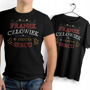 Koszulka Męska Czarna Dla Franka T-Shirt Podkoszulek z Nadrukiem Na Prezent - Koszulki męskie - miniaturka - grafika 1
