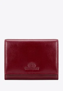 Skórzany portfel damski poziomy czerwony - Portfele Skórzany portfel damski poziomy czerwony - Portfele - miniaturka - grafika 1