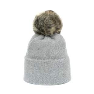 Czapka Soft Fluff Jasno Szara - Czapki damskie - miniaturka - grafika 1