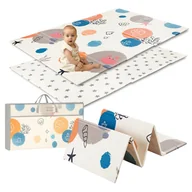 Maty edukacyjne - MATA EDUKACYJNA PIANKOWA DWUSTRONNA SKŁADANA MATA DLA DZIECI DUŻA 120X180CM LORELLI - miniaturka - grafika 1