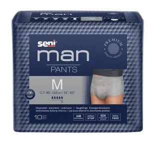 SENI MAN PANTS M (medium) Jednorazowa bielizna chłonna/majtki chłonne, 10 szt. - >>> DARMOWA od 99zł <<<- - Pieluchy dla dorosłych - miniaturka - grafika 4