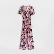 Sukienki - Reserved - Kombinezon w kwiaty z wiskozy - Granatowy - miniaturka - grafika 1